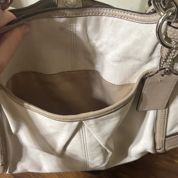 Coach Alexandra Large Leather Shoulder Bag in Ivory - Picture 11 of 12